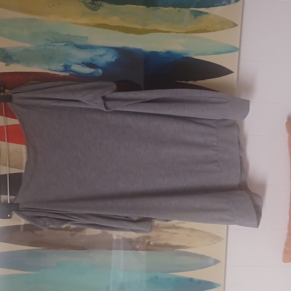 TORRID GRAY OFF THE SHOULDER PLUS TEE